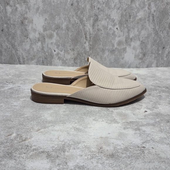 CL by Laundry Women's Mules Flats Slip On Cream Ivory Size 10 - Picture 5 of 7